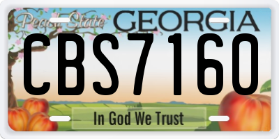 GA license plate CBS7160