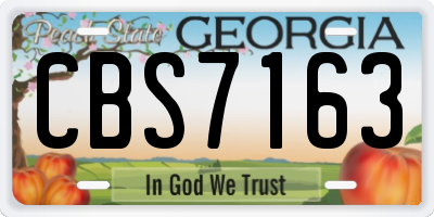 GA license plate CBS7163