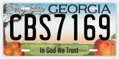 GA license plate CBS7169