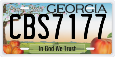 GA license plate CBS7177