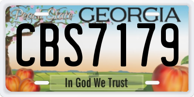 GA license plate CBS7179