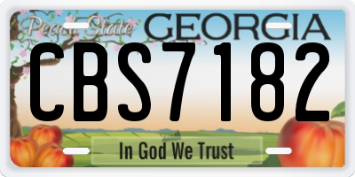 GA license plate CBS7182