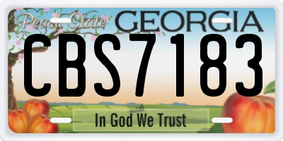 GA license plate CBS7183