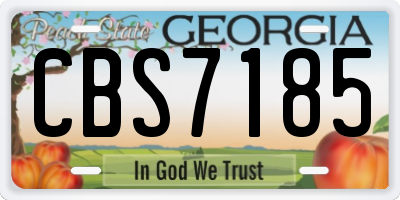 GA license plate CBS7185