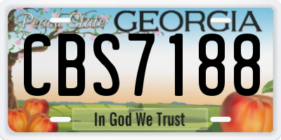 GA license plate CBS7188