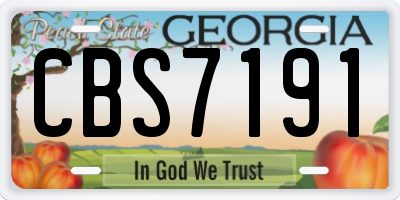 GA license plate CBS7191