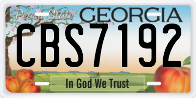 GA license plate CBS7192