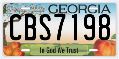GA license plate CBS7198