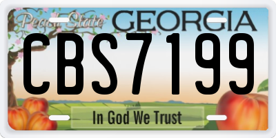 GA license plate CBS7199