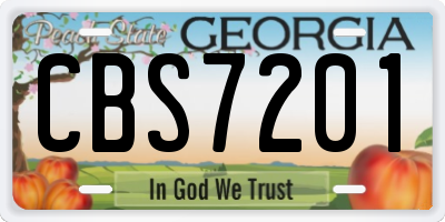 GA license plate CBS7201