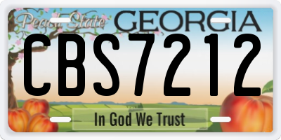 GA license plate CBS7212