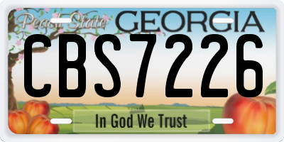 GA license plate CBS7226