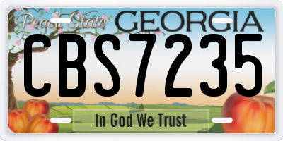 GA license plate CBS7235