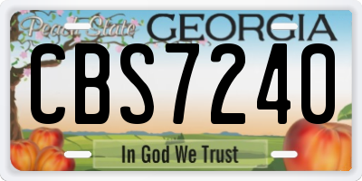 GA license plate CBS7240