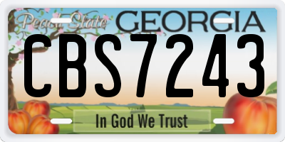 GA license plate CBS7243