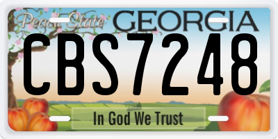 GA license plate CBS7248