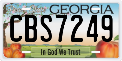 GA license plate CBS7249