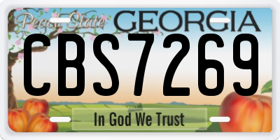 GA license plate CBS7269