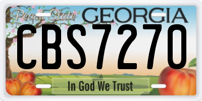 GA license plate CBS7270