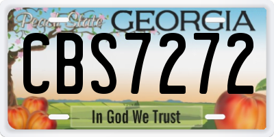 GA license plate CBS7272