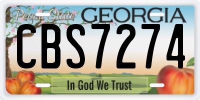 GA license plate CBS7274