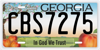 GA license plate CBS7275