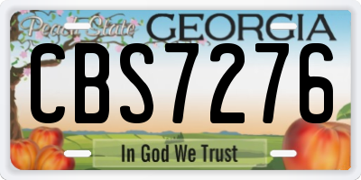 GA license plate CBS7276