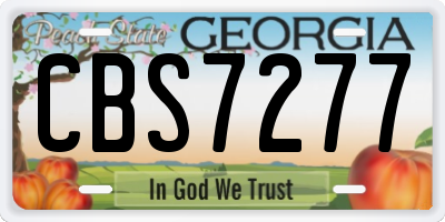 GA license plate CBS7277