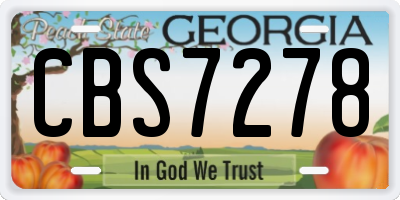 GA license plate CBS7278