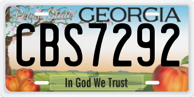 GA license plate CBS7292
