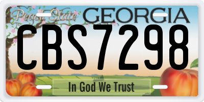 GA license plate CBS7298