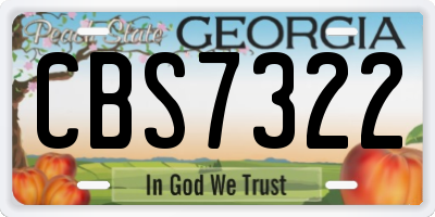 GA license plate CBS7322
