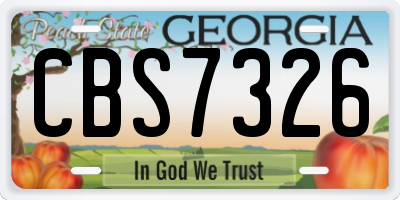 GA license plate CBS7326
