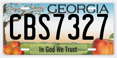 GA license plate CBS7327