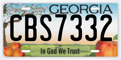 GA license plate CBS7332