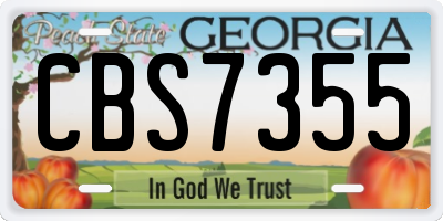 GA license plate CBS7355