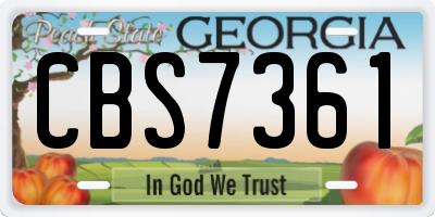 GA license plate CBS7361