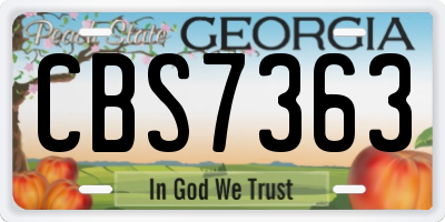 GA license plate CBS7363