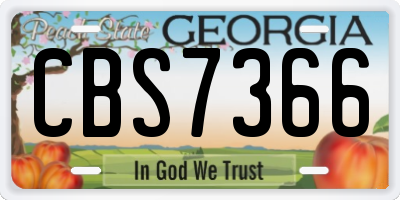 GA license plate CBS7366
