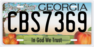 GA license plate CBS7369