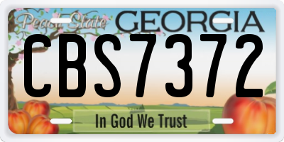 GA license plate CBS7372
