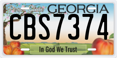 GA license plate CBS7374
