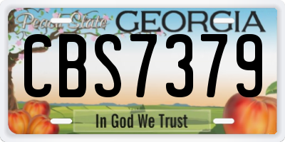 GA license plate CBS7379