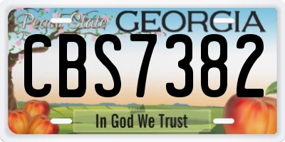GA license plate CBS7382