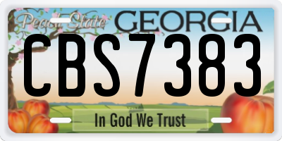 GA license plate CBS7383