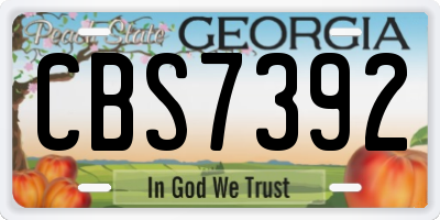 GA license plate CBS7392