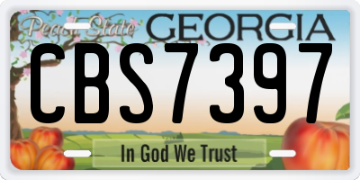 GA license plate CBS7397