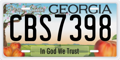 GA license plate CBS7398