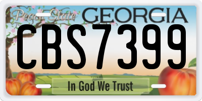 GA license plate CBS7399