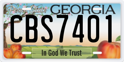 GA license plate CBS7401